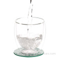 Tasse en verre borosilicaté à double paroi pour l&#39;eau